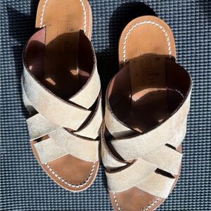 K.Jacques Beige Suede Sandals